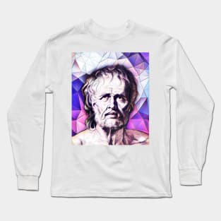 Lucius Annaeus Seneca Pink Portrait | Lucius Annaeus Seneca Artwork 8 Long Sleeve T-Shirt